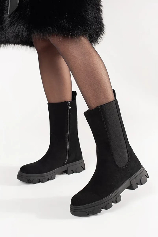 Zwarte Suède Chelsea Schoenen Zwarte Suède Chelsea Schoenen