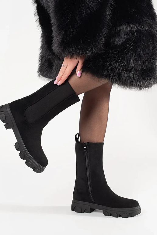 Bottines Chelsea noires en daim Bottines Chelsea noires en daim