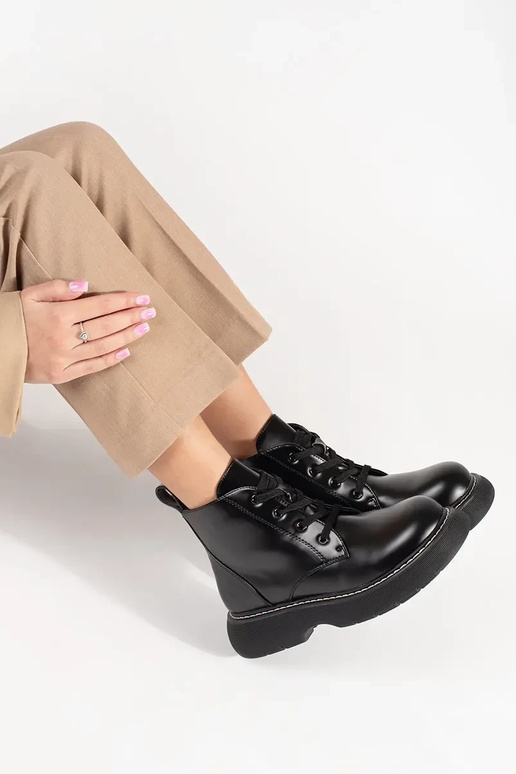 Zwarte schoenen met platform