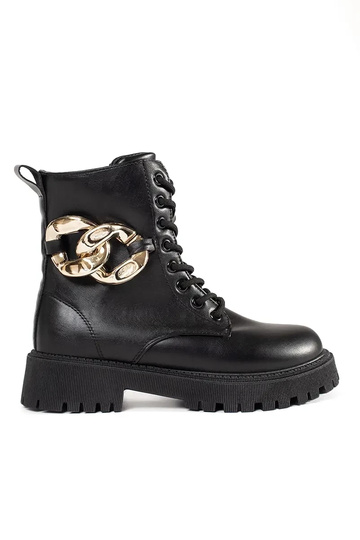 Bottines noires avec chaîne...