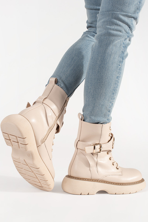 chaussures pour femmes beige à lacets