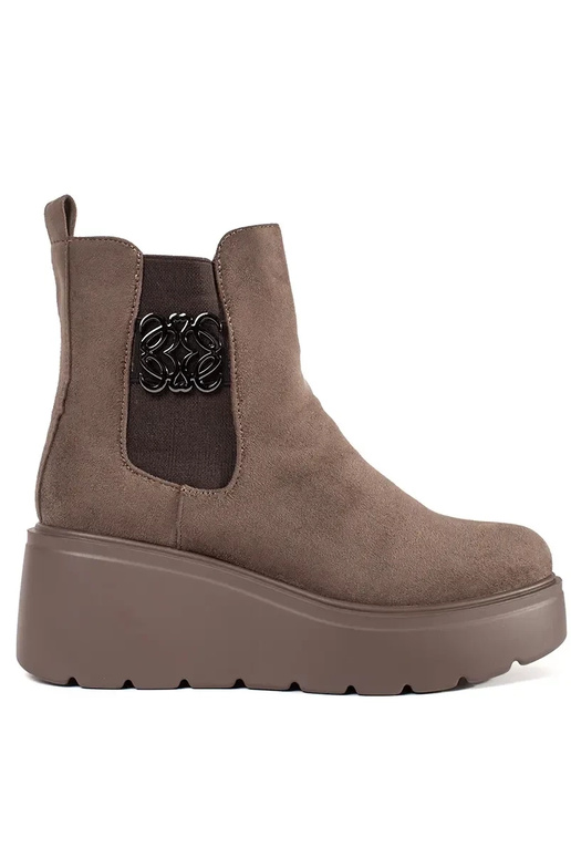 Bruine Chelsea boots van suede