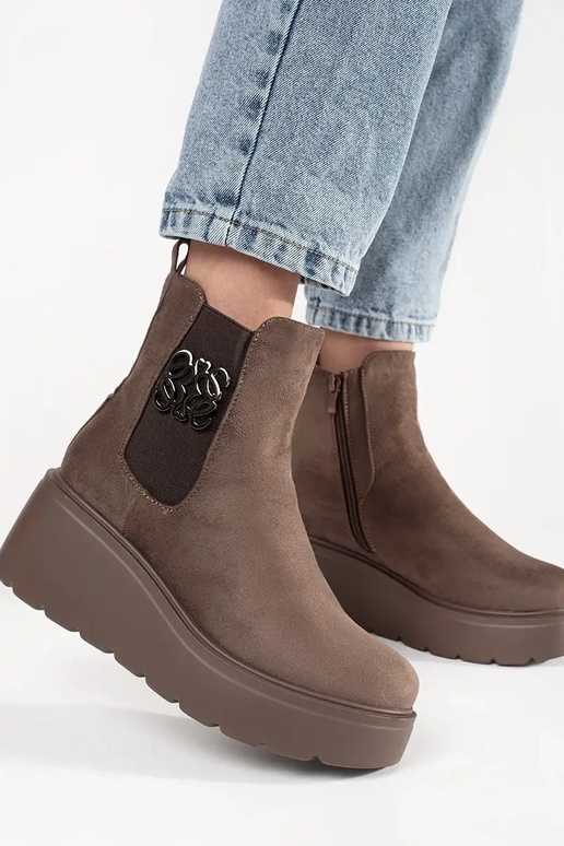 Braune Wildleder Chelsea-Stiefel