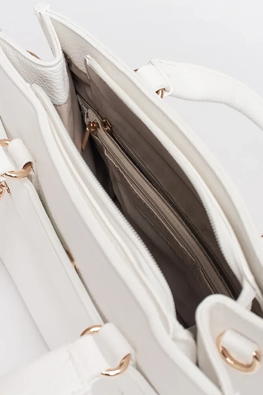 Weiße Handtasche mit Reißverschluss