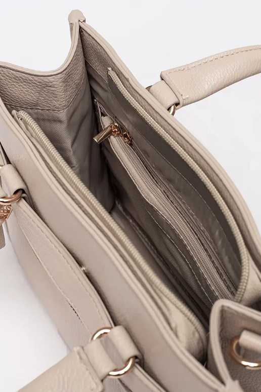 Elfenbeinfarbener Handtasche mit...