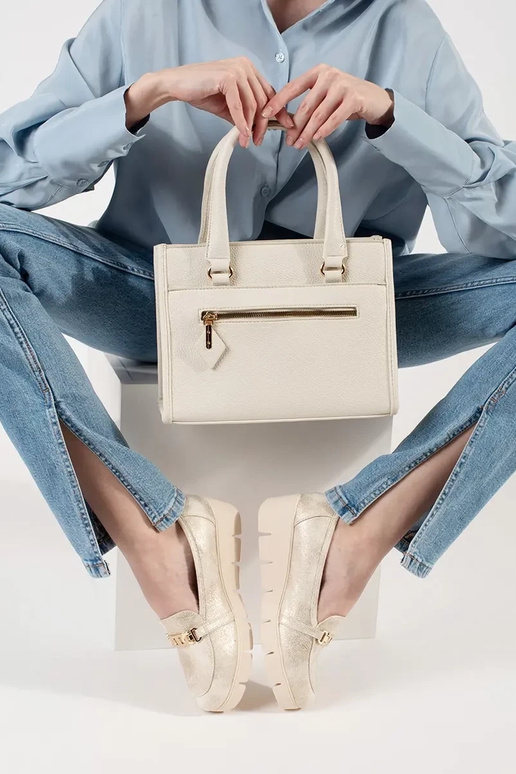 Helle Sandfarbene Handtasche mit...