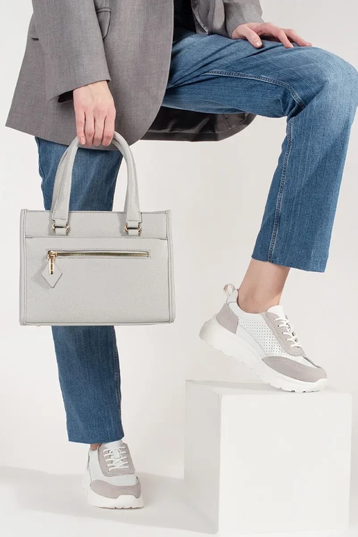 Sac avec fermeture éclair couleur grise