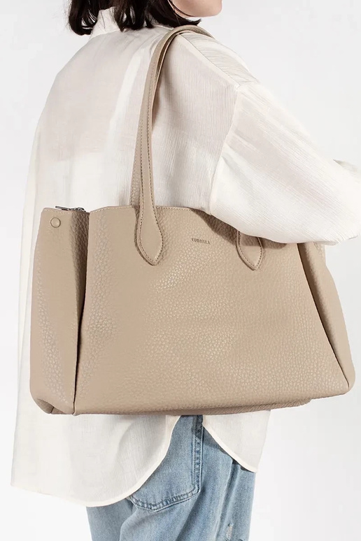 sac shopper en éco cuir couleur ivoire