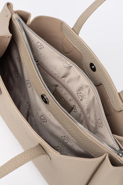 ivoren handtas shopper van eco-leer