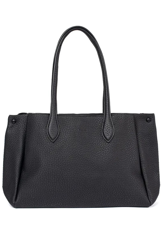 schwarze Shopper aus Kunstleder schwarze Shopper aus Kunstleder