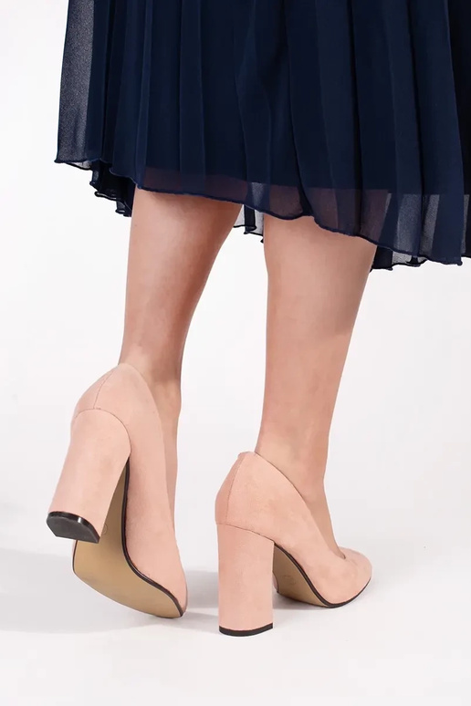 Sandfarbene Wildleder High Heels