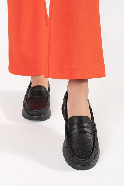 Stijlvolle zwarte dames mocassins Stijlvolle zwarte dames mocassins