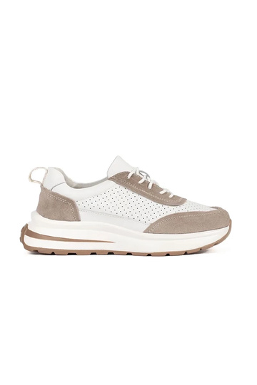 Baskets en cuir ajourées...