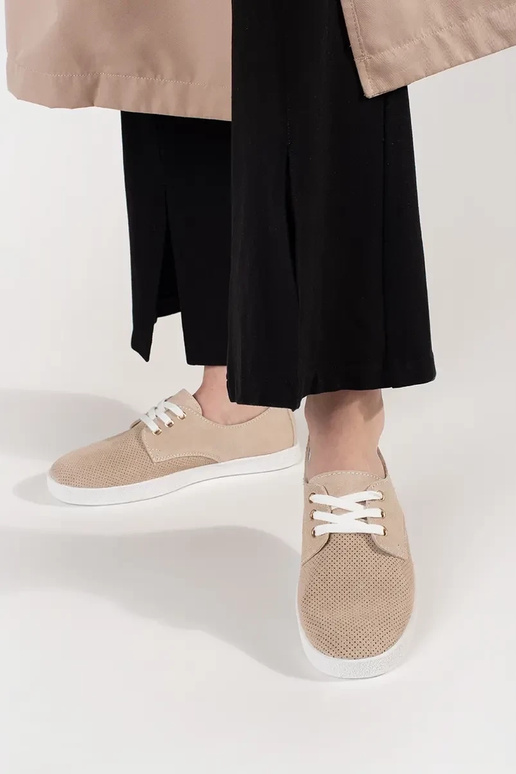 Sandfarbene Sportliche Schuhe aus...