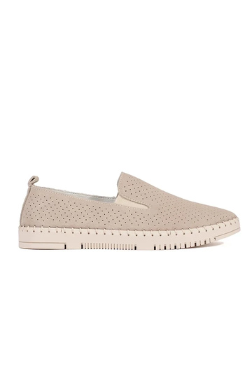 Mocassins en cuir beige léger