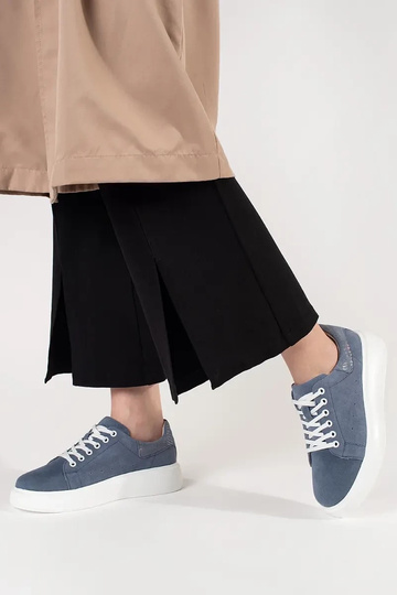 blauwe leren Sneakers model... 2