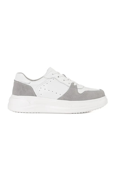 Witte leren sneakers met...