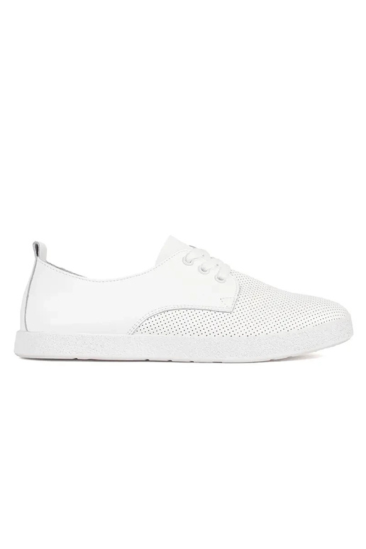 Weiße Ajour-Sneaker aus Naturleder