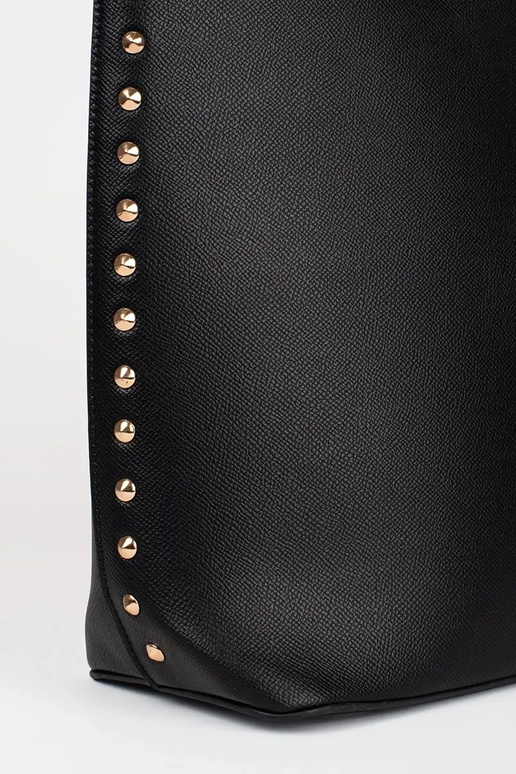 grote zwarte shopper tas met studs