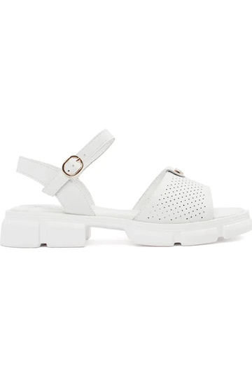 Witte sandalen met platform