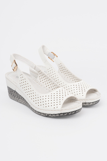 Weiße durchbrochene Sandalen 2