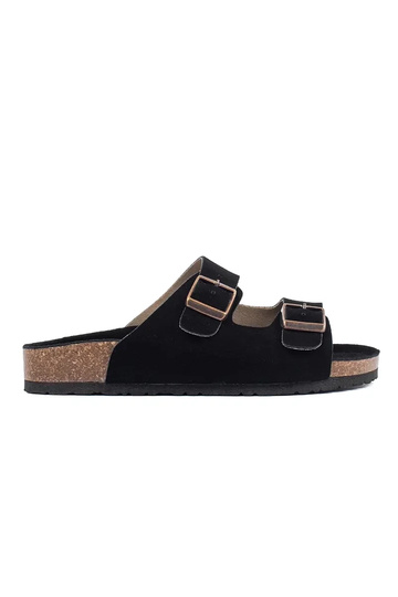 Dames Slippers van Leer Zwart