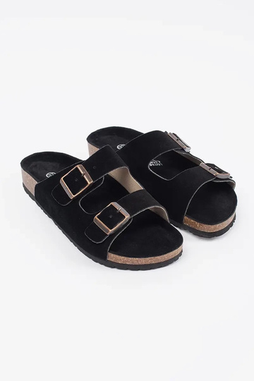 Dames Slippers van Leer Zwart 2