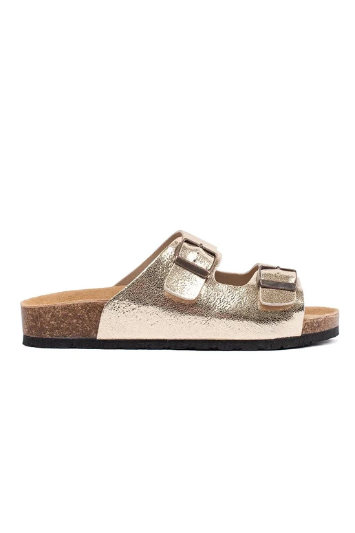 Goldene flache Sandalen Goldene flache Sandalen