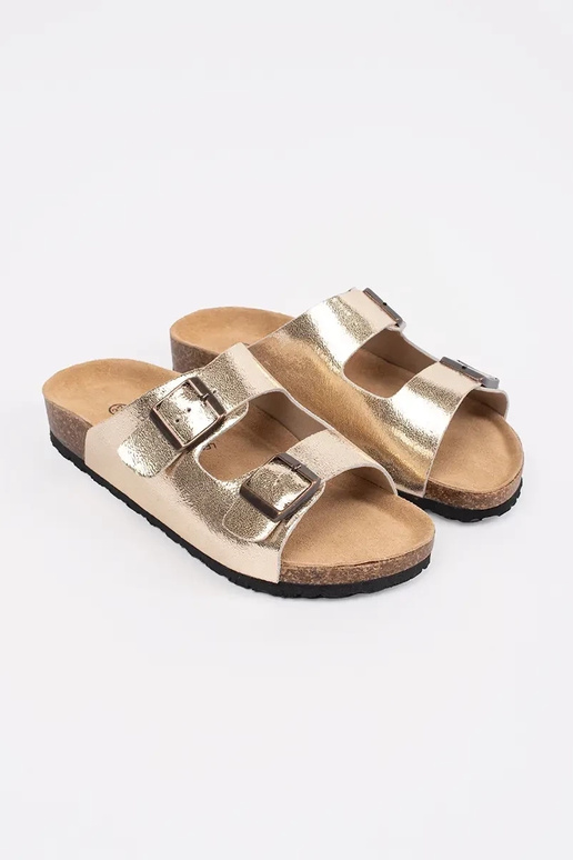 Goldene flache Sandalen Goldene flache Sandalen