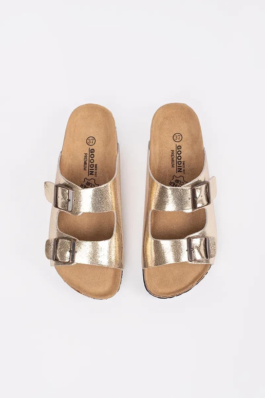 Sandales plates couleur or Sandales plates couleur or