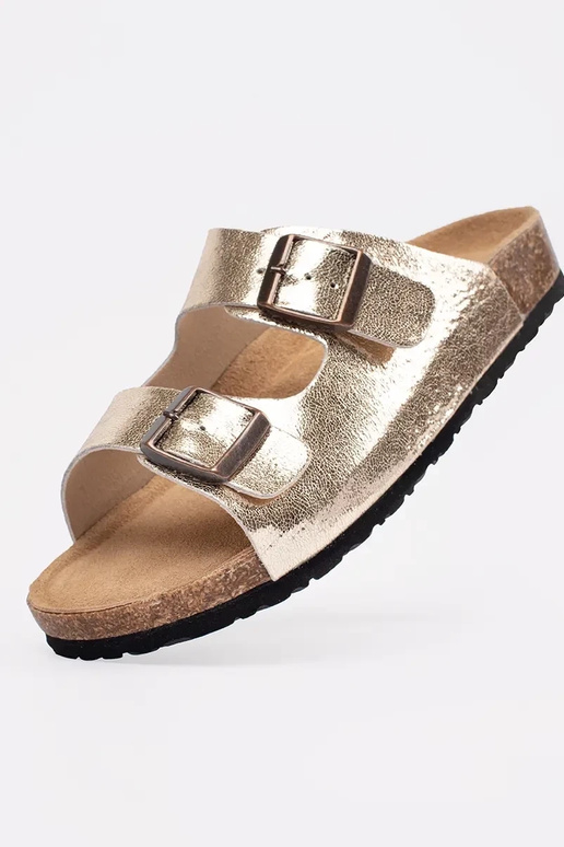 Dames Slippers Goudkleurig met Platte... Dames Slippers Goudkleurig met Platte...