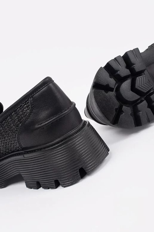 Mocassins noirs à plateforme avec...