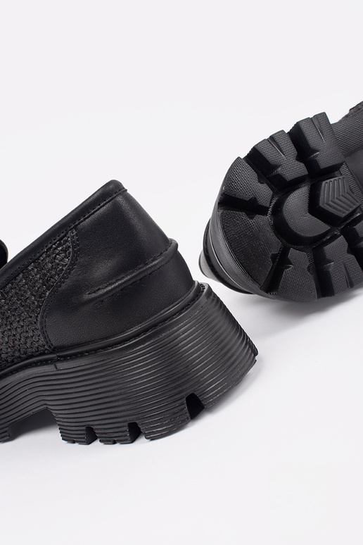 Mocassins noirs à plateforme avec...