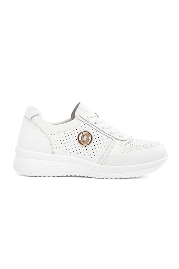 witte sneakers van echt leer