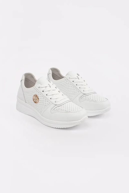 weiße Sneakers aus echtem Leder weiße Sneakers aus echtem Leder