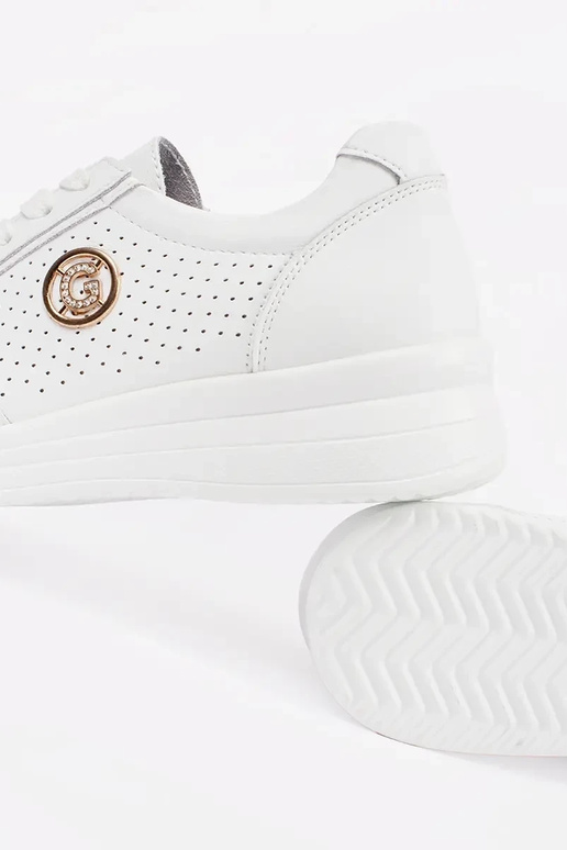 weiße Sneakers aus echtem Leder weiße Sneakers aus echtem Leder