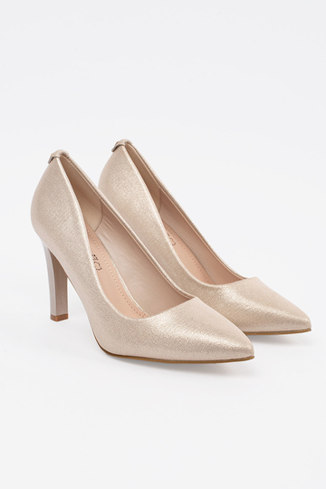 Sandfarbene glänzende Pumps... 2