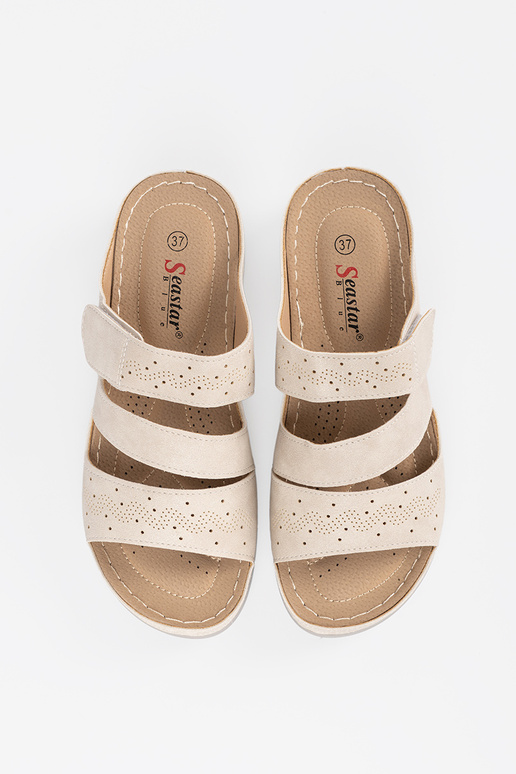 Chaussons à plateforme basse sable vif