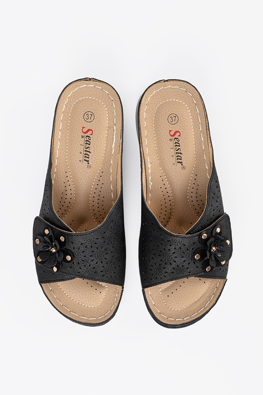 Dames slippers met decoratieve...