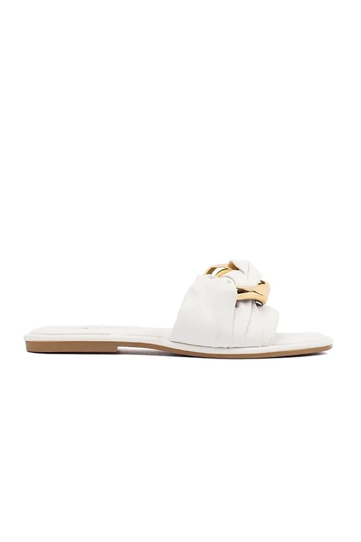 Chaussons plats pour femmes blancs Chaussons plats pour femmes blancs