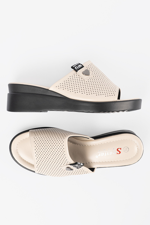 Dames slippers met platform zand