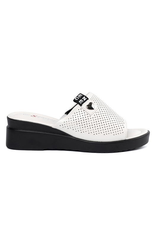 Gehaakte slippers met platform wit Gehaakte slippers met platform wit