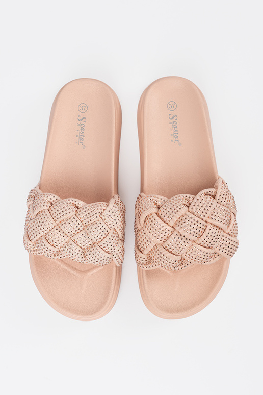 Slippers met kristallen roze Slippers met kristallen roze