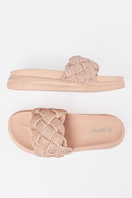Slippers met kristallen roze Slippers met kristallen roze