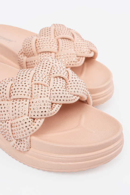 Slippers met kristallen roze Slippers met kristallen roze