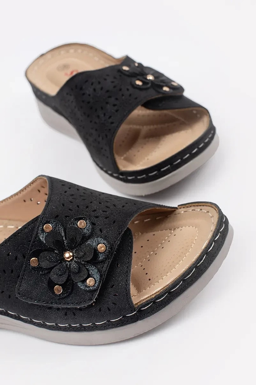 Chaussons noirs pour femmes à semelle... Chaussons noirs pour femmes à semelle...