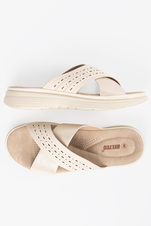 Slippers met platform in ivoorkleur Slippers met platform in ivoorkleur