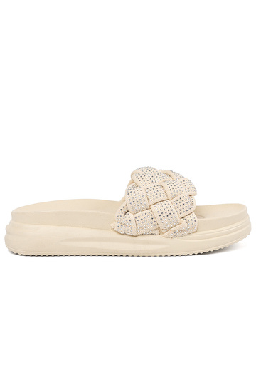 Slippers met kristallen in...