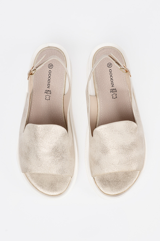 Sandales confortables couleur or pour...