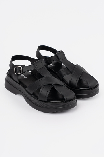 Zwarte sandalen op dikke zool 2